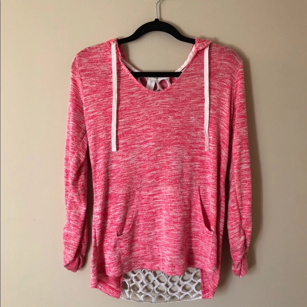 Lightweight Pink Hoodie W Mesh & Pockets